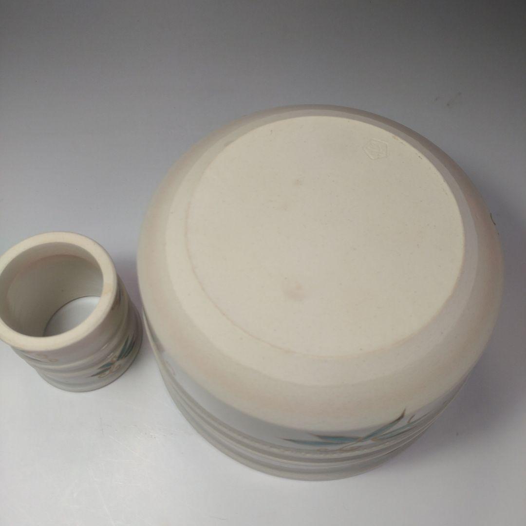 イ50 皆具『犬山　竹の絵　在銘　共箱』茶道具　水指杓立蓋置建水