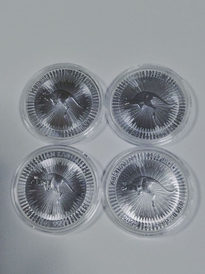 オーストラリア　カンガルー地金型銀貨1オンス　4枚セット