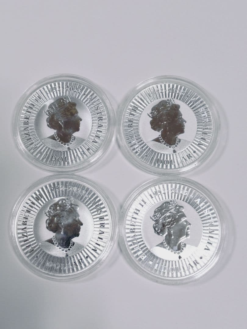 オーストラリア　カンガルー地金型銀貨1オンス　4枚セット