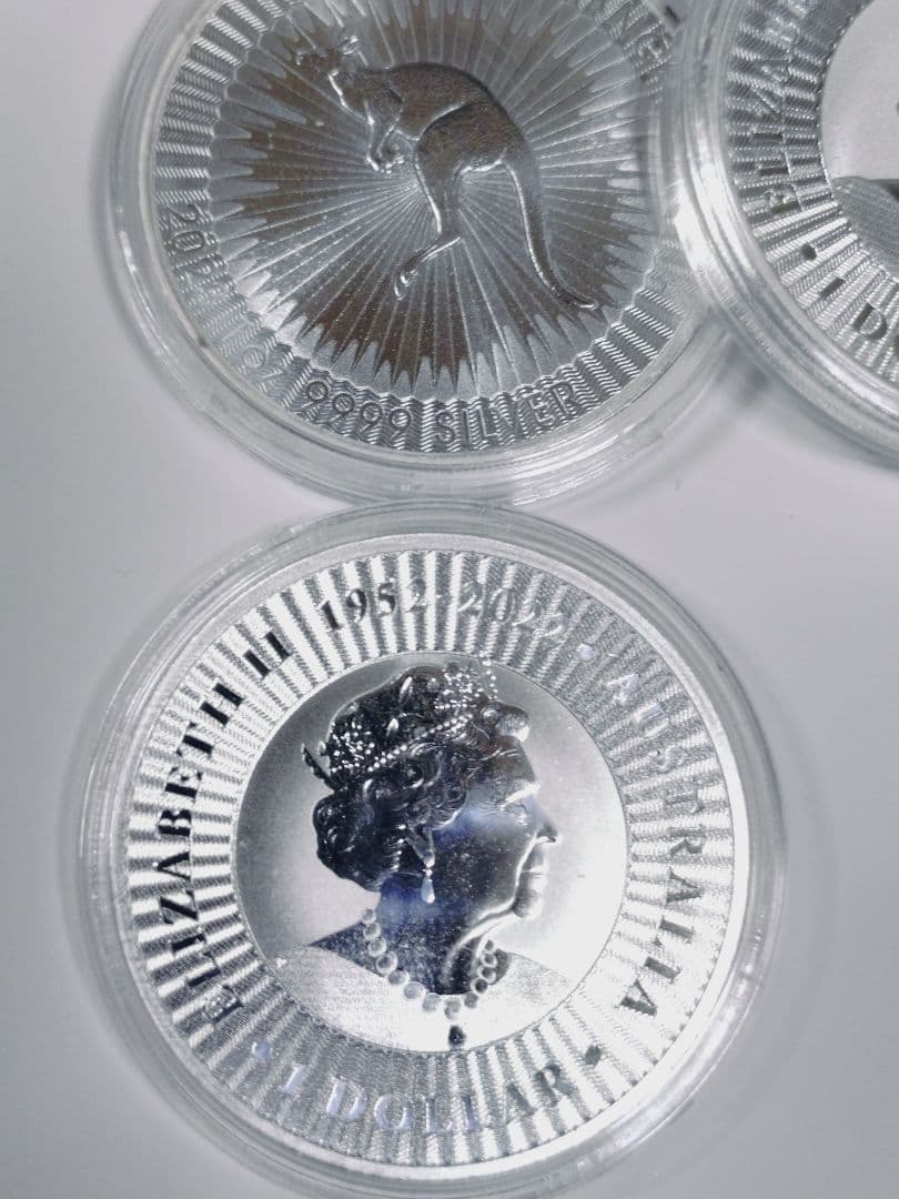 オーストラリア　カンガルー地金型銀貨1オンス　4枚セット