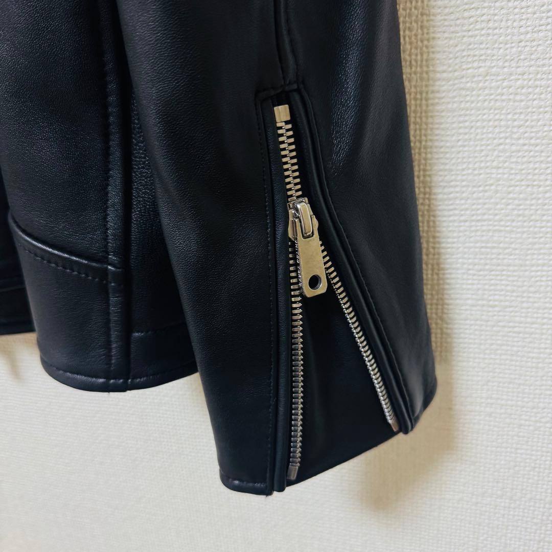 美品 UNITED TOKYO ラムレザーシングルジャケット L ブラックメンズ