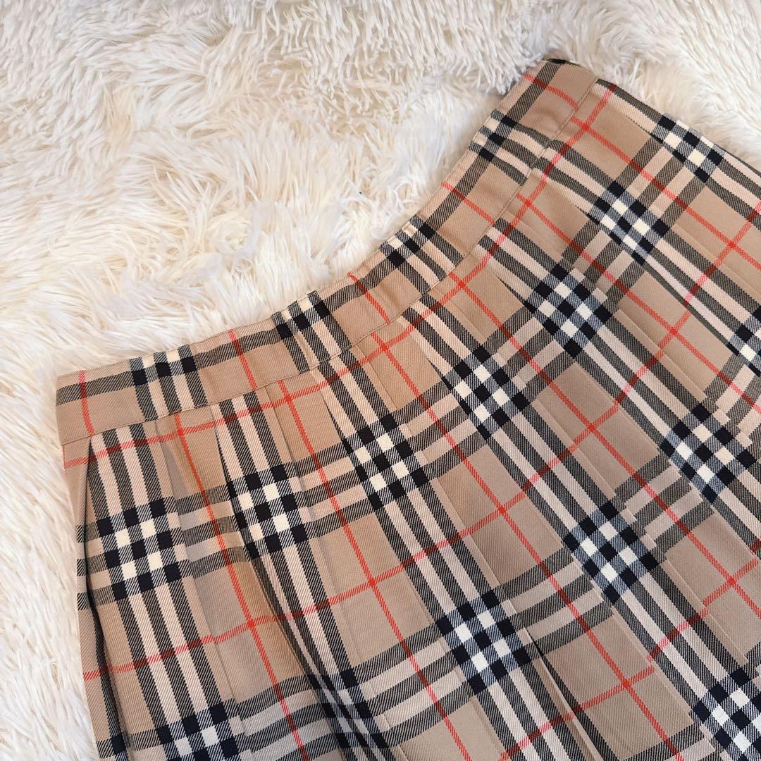 【美品】希少バーバリー ノバチェック スカート プリーツ ウール