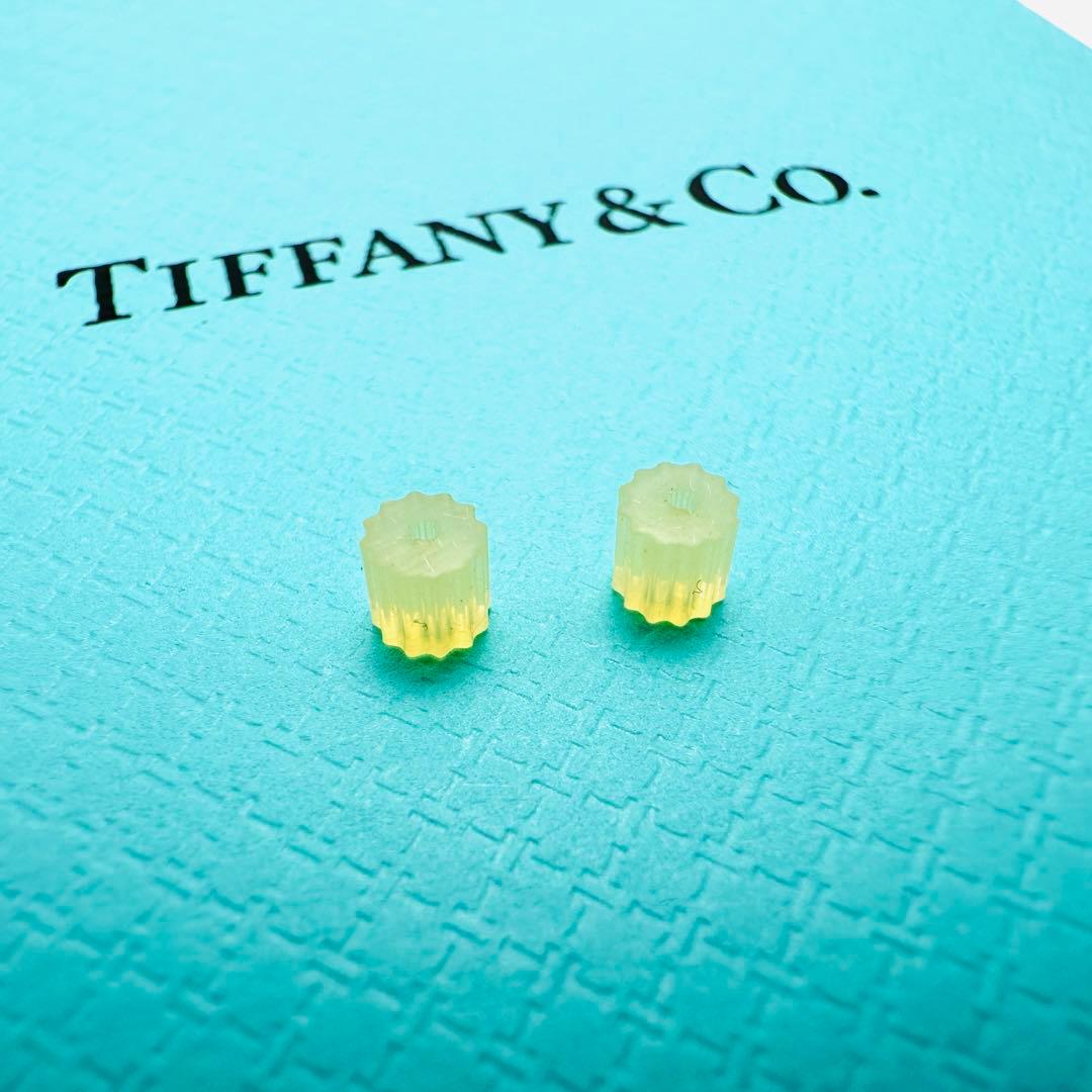 希少　Tiffany メッシュ　カットボール　ピアス　AU750 WG