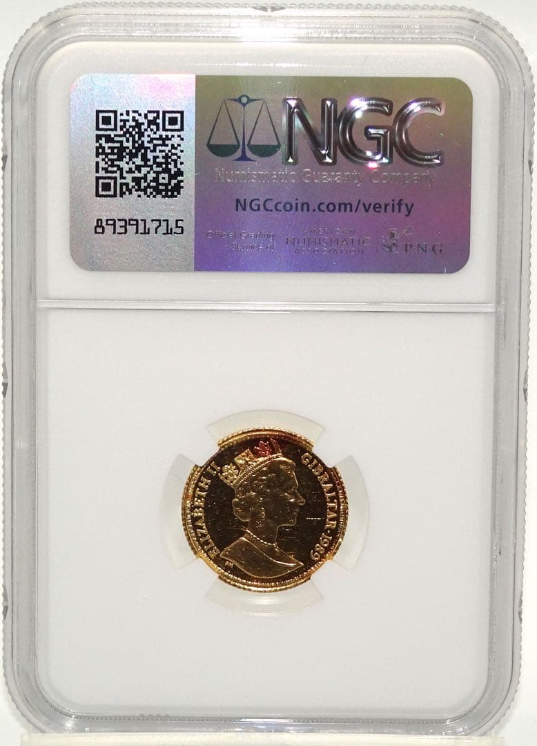 1989年 ウナとライオン　金貨 ハーフソブリン NGC 　イギリス　古銭