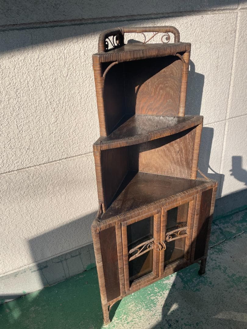 【レア品】昭和アンティーク家具　激レア品　木製家具　コーナー置き　昭和レトロ