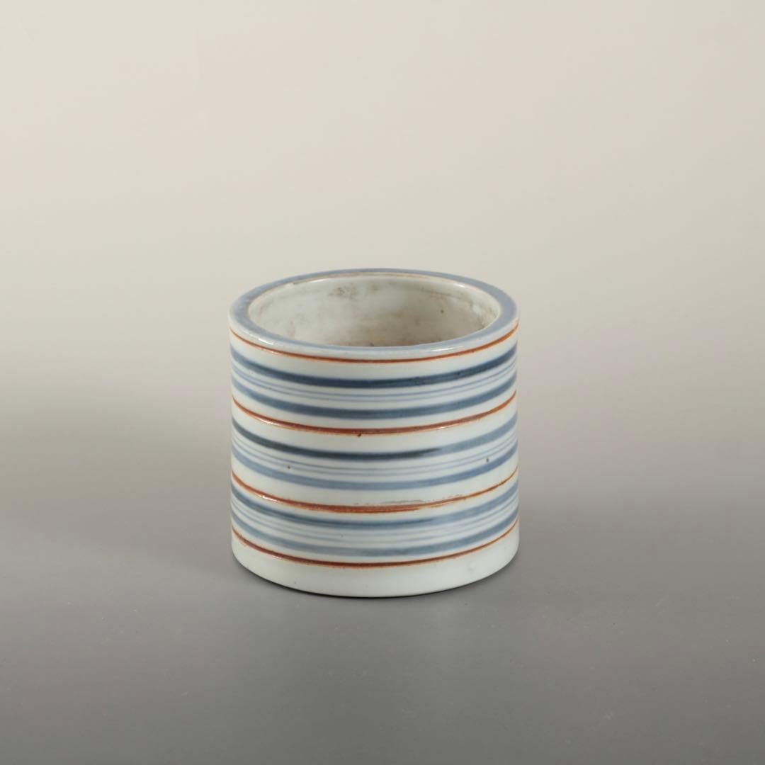 染付 輪線文 火入 筒茶碗 古美術 古道具 アンティーク 古伊万里