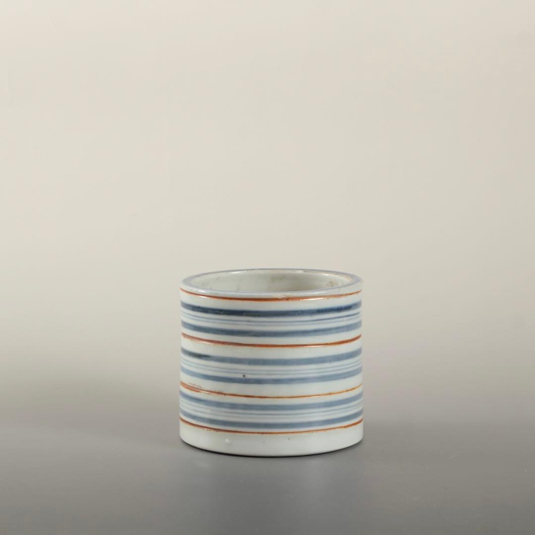 染付 輪線文 火入 筒茶碗 古美術 古道具 アンティーク 古伊万里