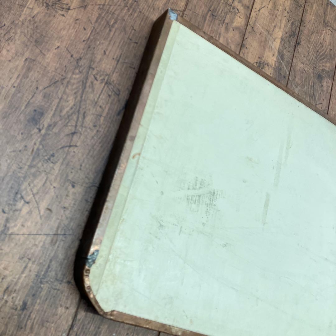 銅板台座 飾り台 古道具 高台プレート アンティーク飾り棚 長方形 ビンテージ