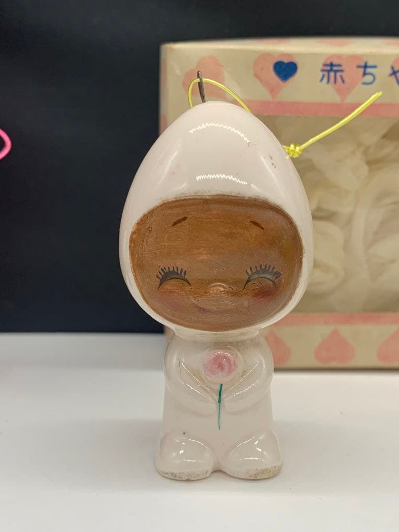 内藤ルネ　赤ちゃん３人組　陶器　オーナメント　箱入り