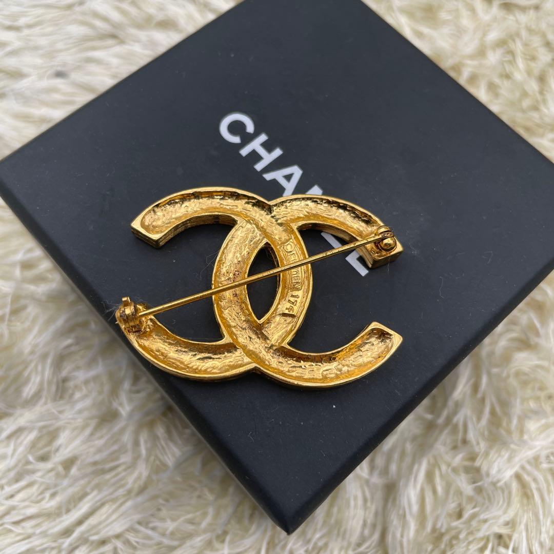CHANEL シャネル　ダブルストーン　ココマーク　ブローチ