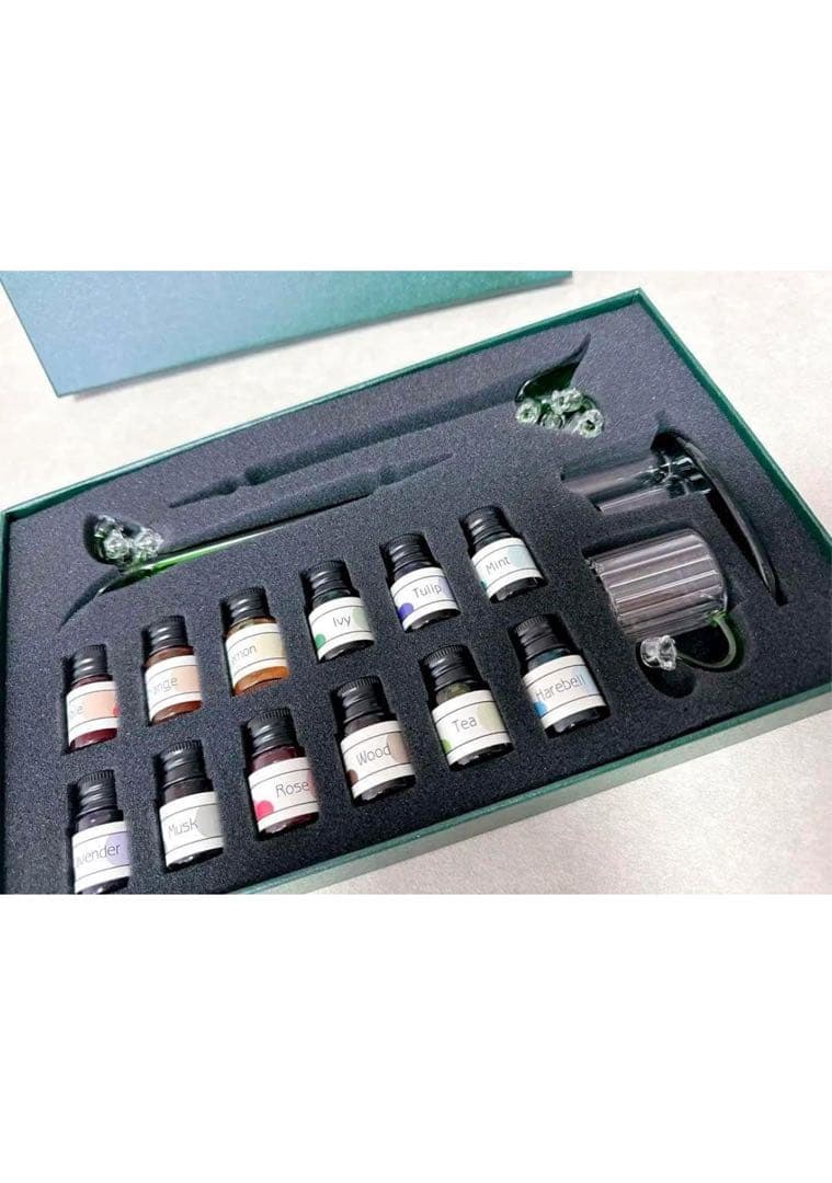 ベルランガラスペン レインボークリスタルガラス ペン+インク12本セット万年筆