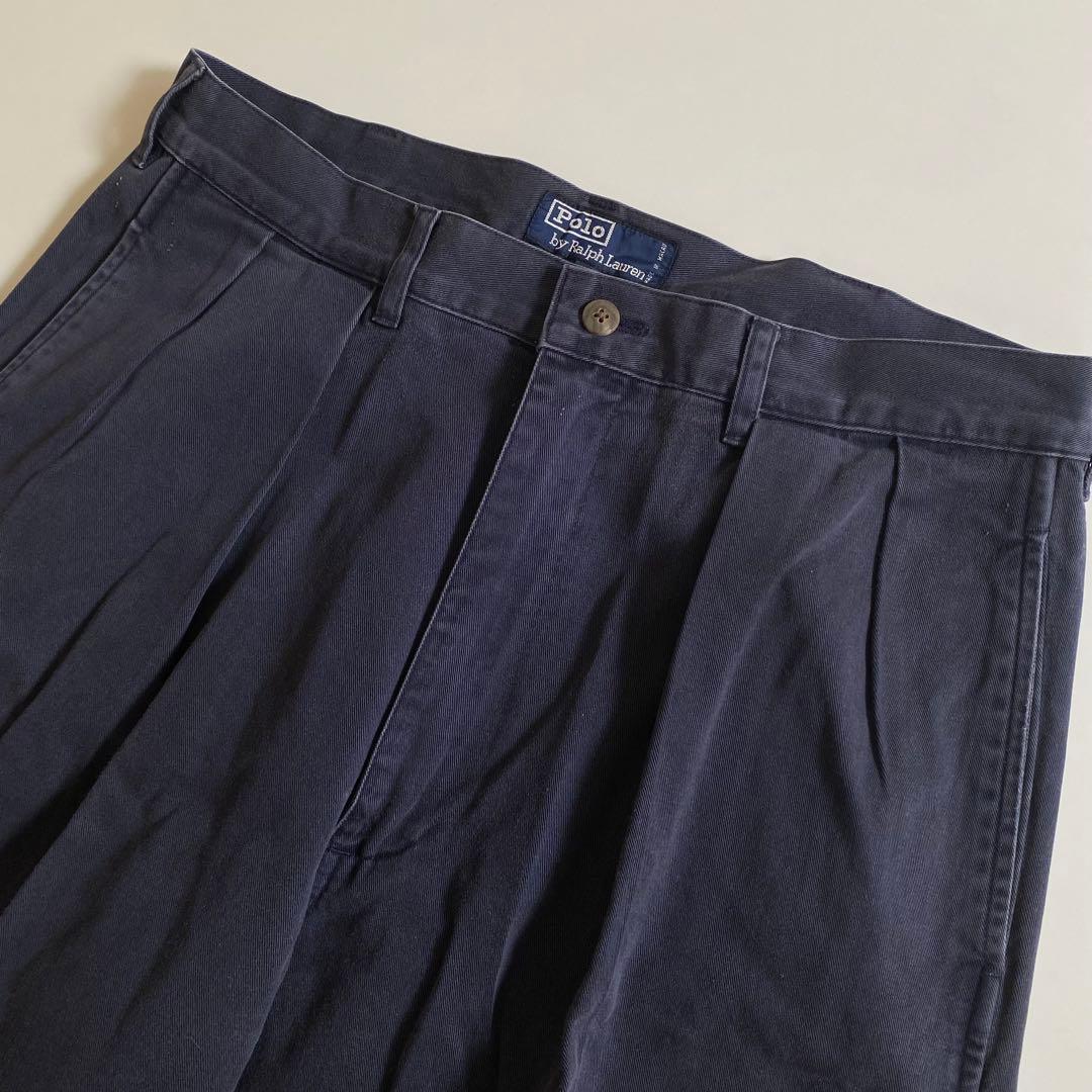 ポロラルフローレン w34 ナス紺 ポロチノ 初期型 アンドリュー ツータック