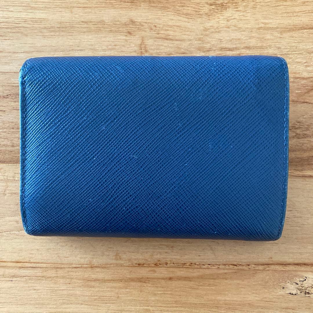 PRADA サフィアーノレザー 三つ折り財布 ネイビー