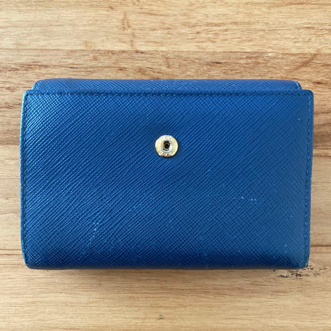 PRADA サフィアーノレザー 三つ折り財布 ネイビー