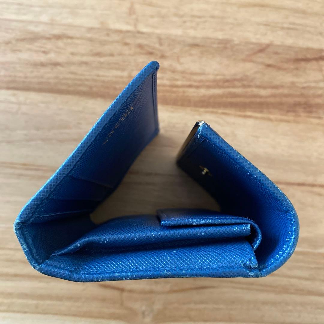 PRADA サフィアーノレザー 三つ折り財布 ネイビー