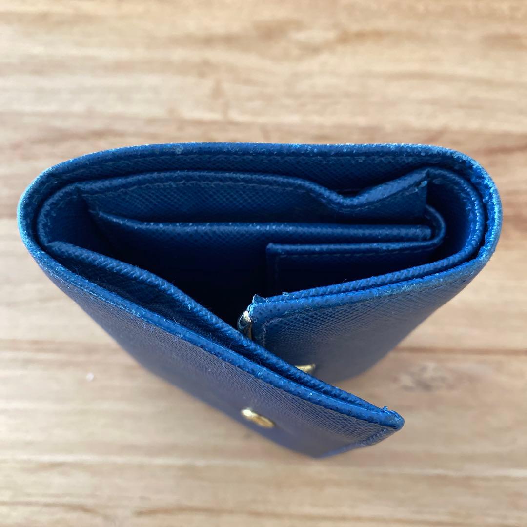 PRADA サフィアーノレザー 三つ折り財布 ネイビー