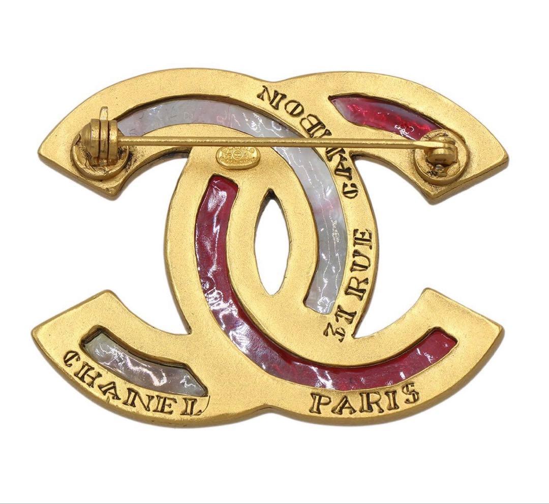 R2831 超美品!! シャネル ココマーク カラーストーン ブローチ