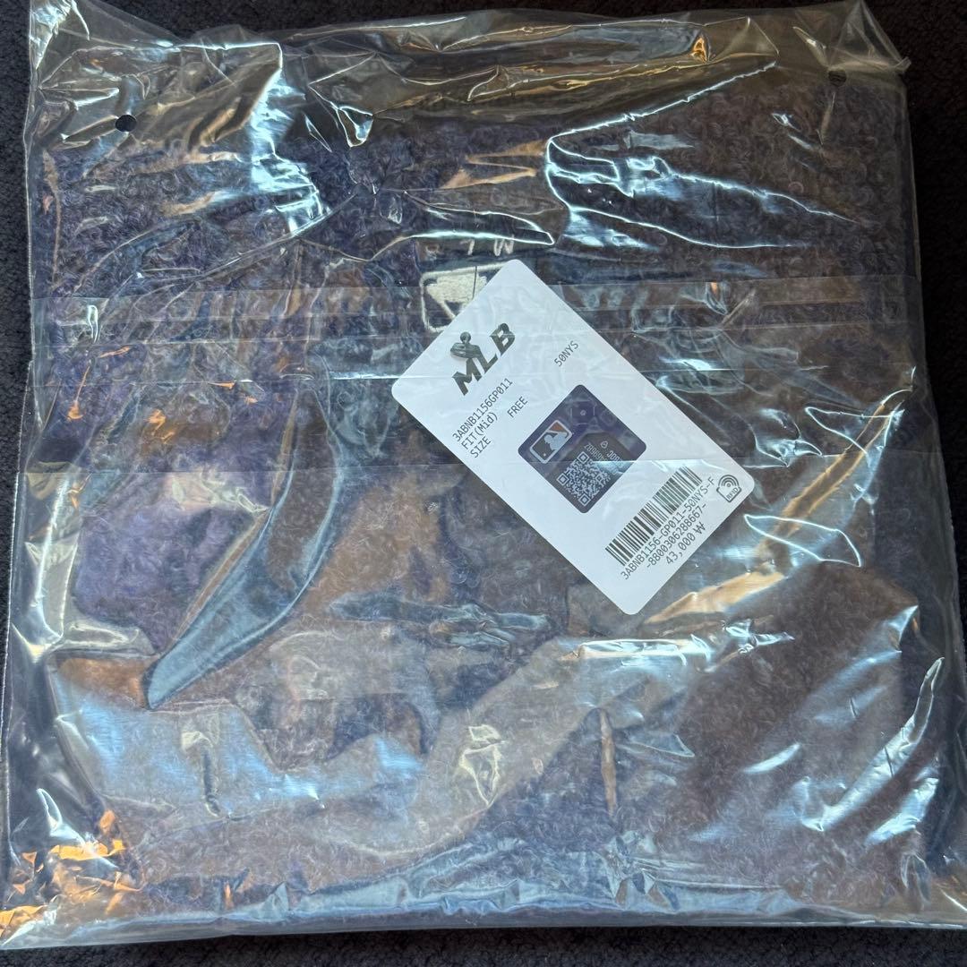 MLB korea 猫耳ビーニー ニット帽 青色