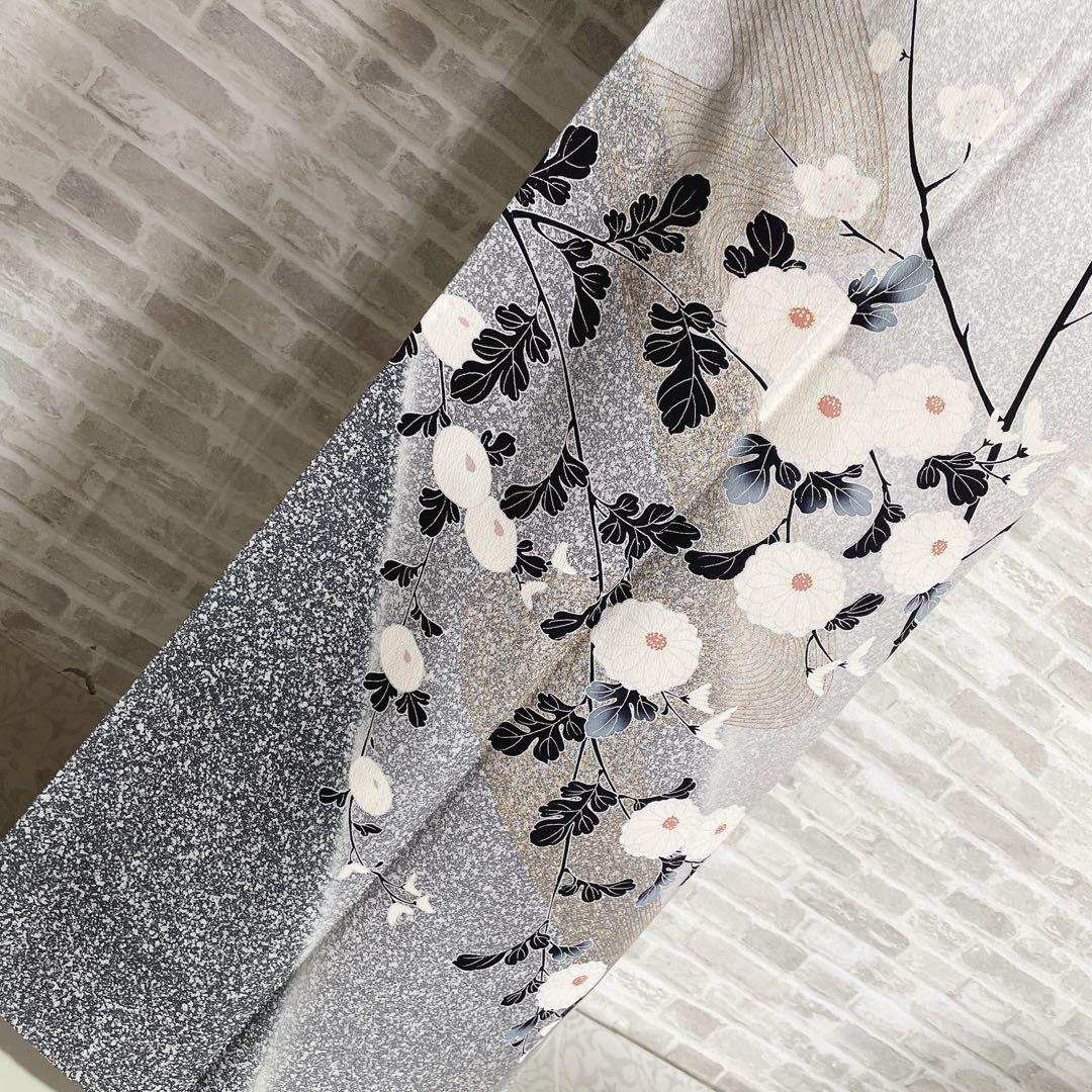 訪問着　フルセット　桜の木　菊　流水　金彩加工　叩き染　入学式　卒業式　I2