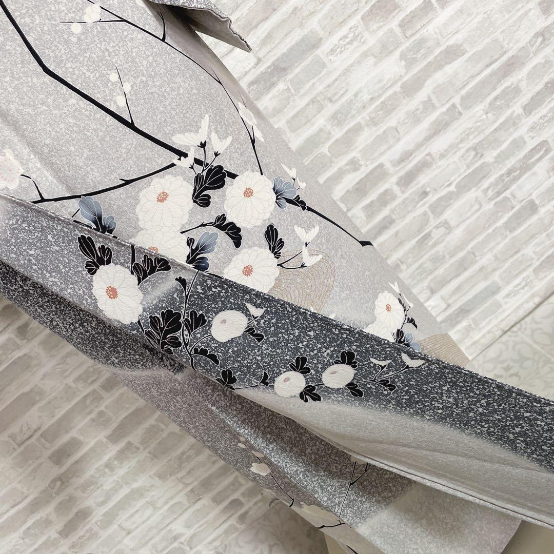 訪問着　フルセット　桜の木　菊　流水　金彩加工　叩き染　入学式　卒業式　I2