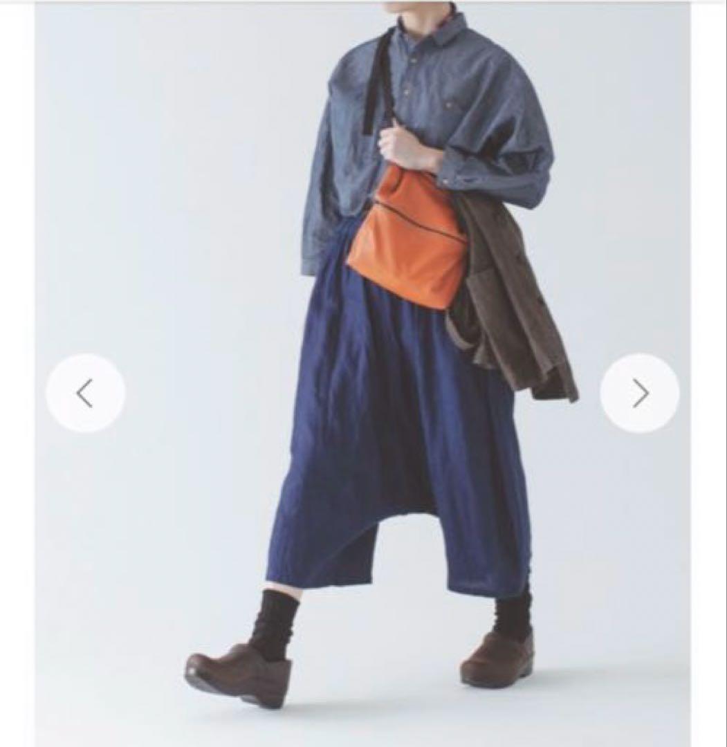 nest Robeインディゴリネンギャザー サルエルパンツ