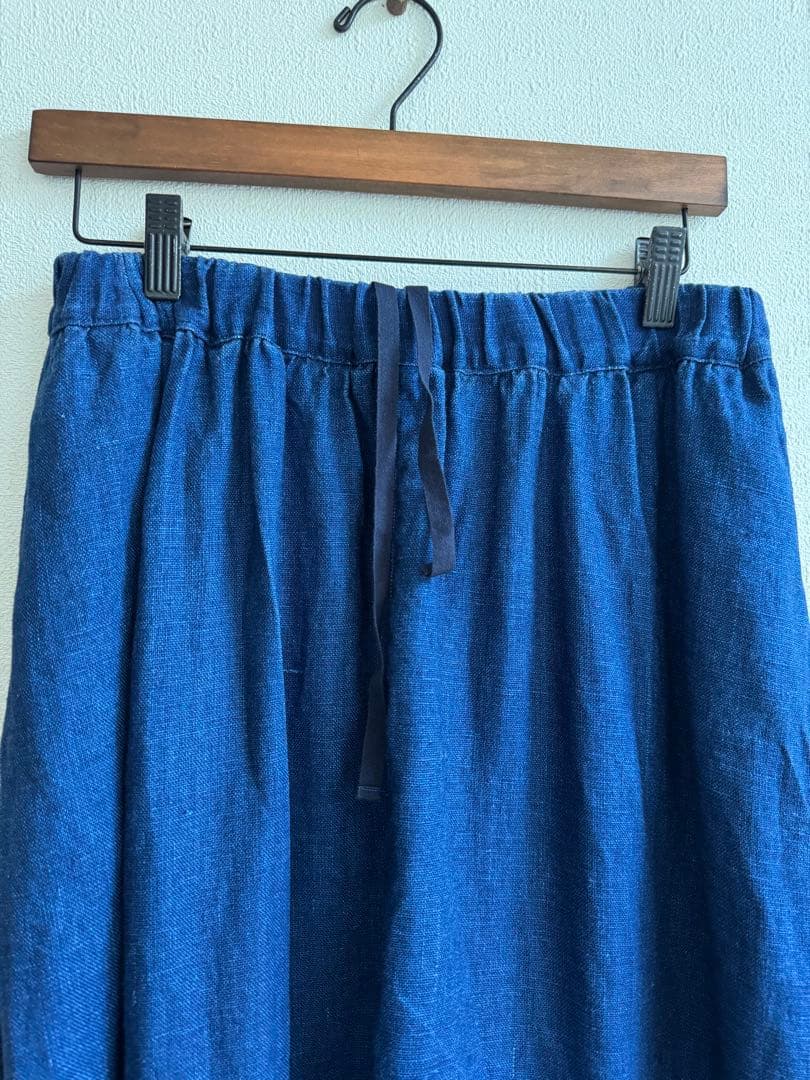 nest Robeインディゴリネンギャザー サルエルパンツ