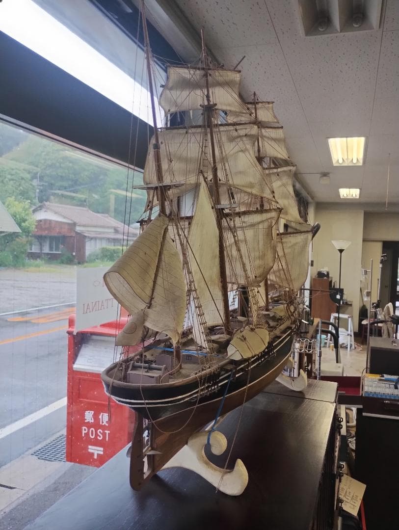 木製帆船模型 約60cm 未清掃現状品 インテリア 一品もの