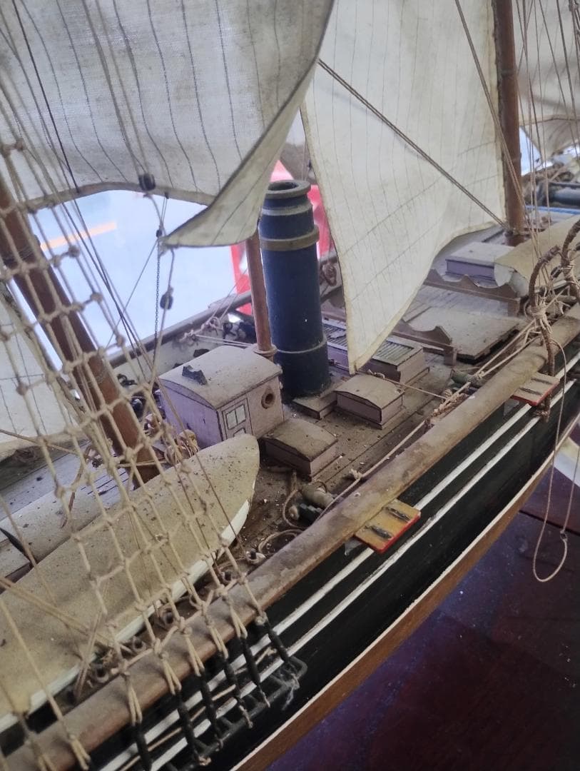 木製帆船模型 約60cm 未清掃現状品 インテリア 一品もの