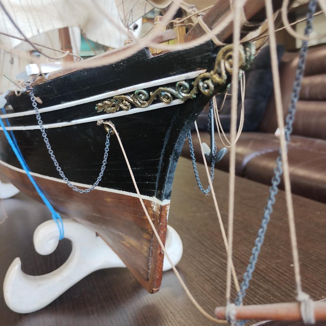 木製帆船模型 約60cm 未清掃現状品 インテリア 一品もの