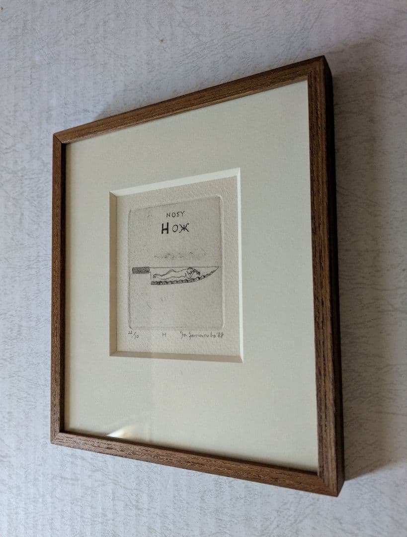 DD山本容子さんの銅版画　　自筆サイン、限定30部　「ＮＯＳＹ」ナイフはおせっか