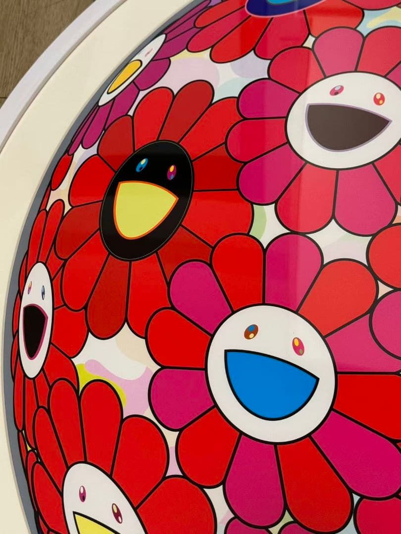 村上隆 ポスター 燃え滾る血潮 サイン入り フラワーボール 限定 花 新作