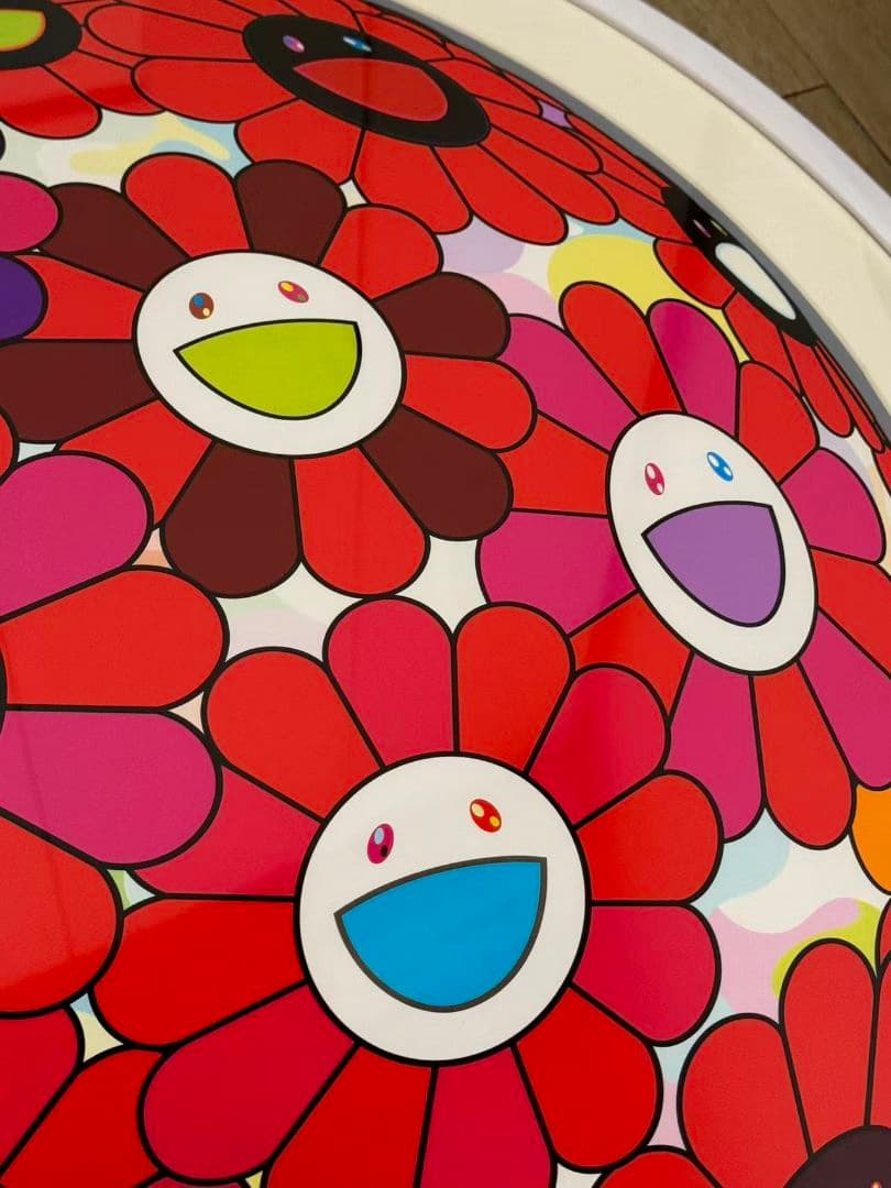 村上隆 ポスター 燃え滾る血潮 サイン入り フラワーボール 限定 花 新作