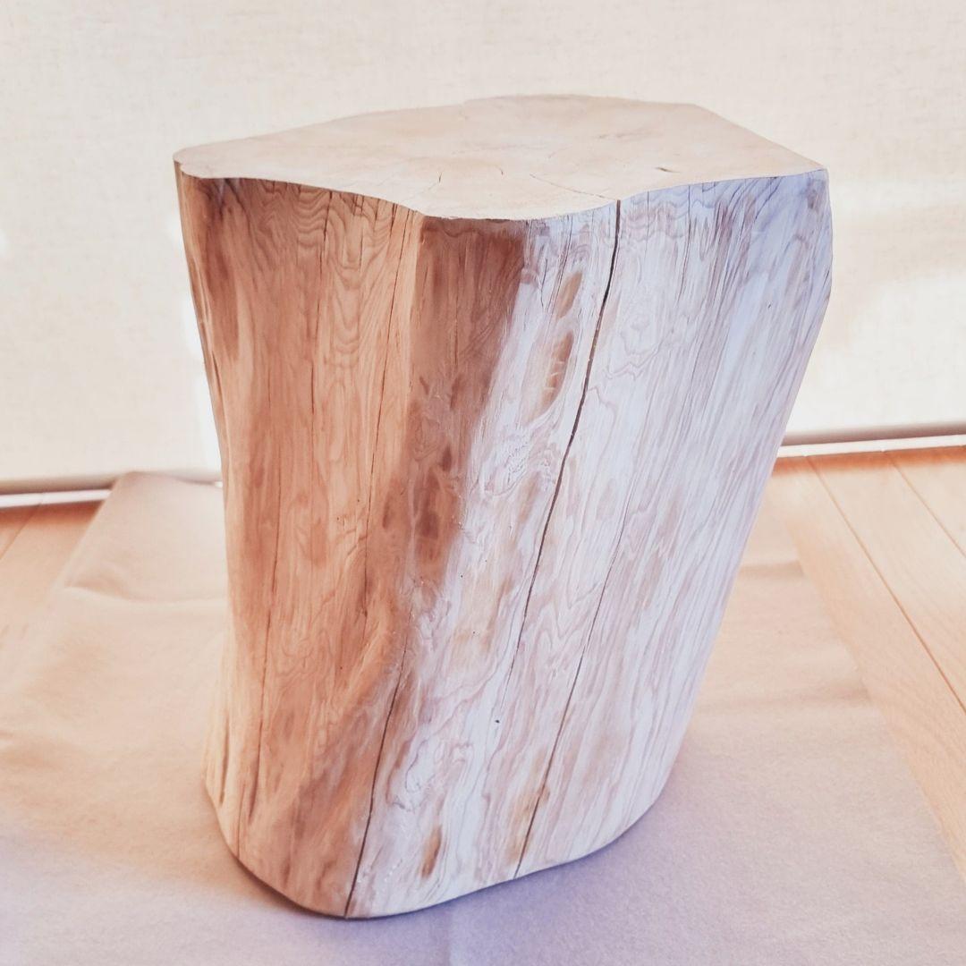 東濃ひのき根元末広がり 切株スツール・テーブル・特大・無垢無塗装・オーガニック