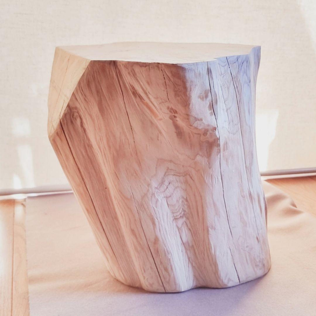 東濃ひのき根元末広がり 切株スツール・テーブル・特大・無垢無塗装・オーガニック