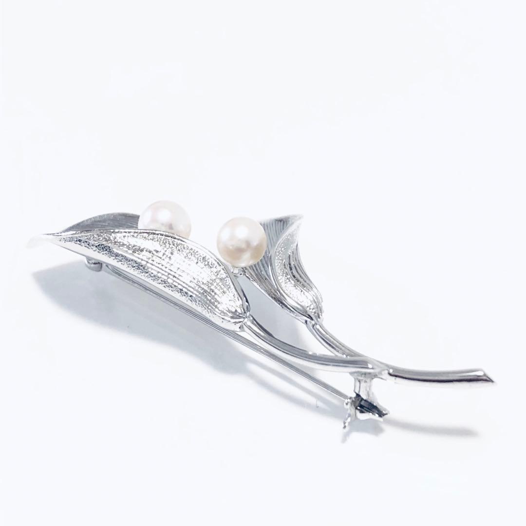 Mikimoto ミキモト パール ブローチ 真珠 リーフ J251061