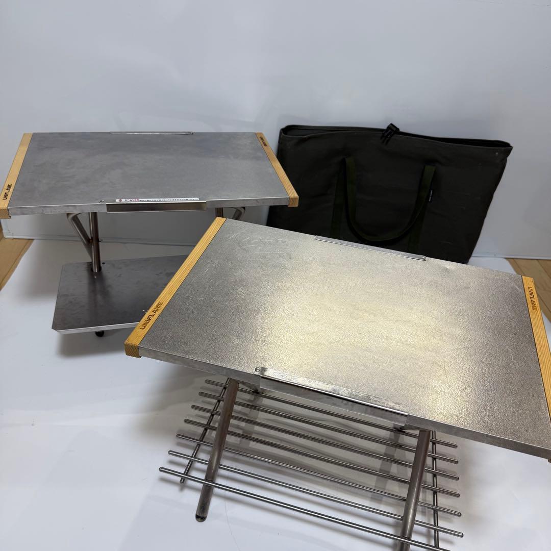 ユニフレーム 焚き火テーブル2個&レッグラック&専用トートセット