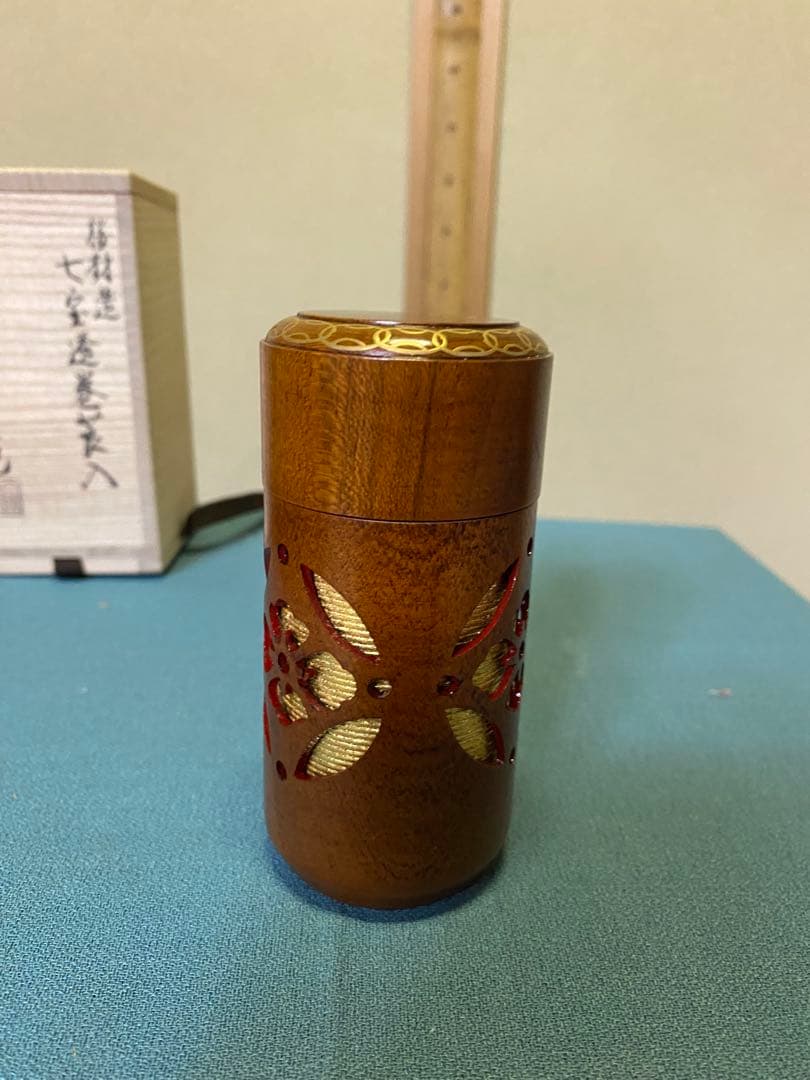 茶道具/中村宗悦 作　『七宝透巻莨入』共箱
