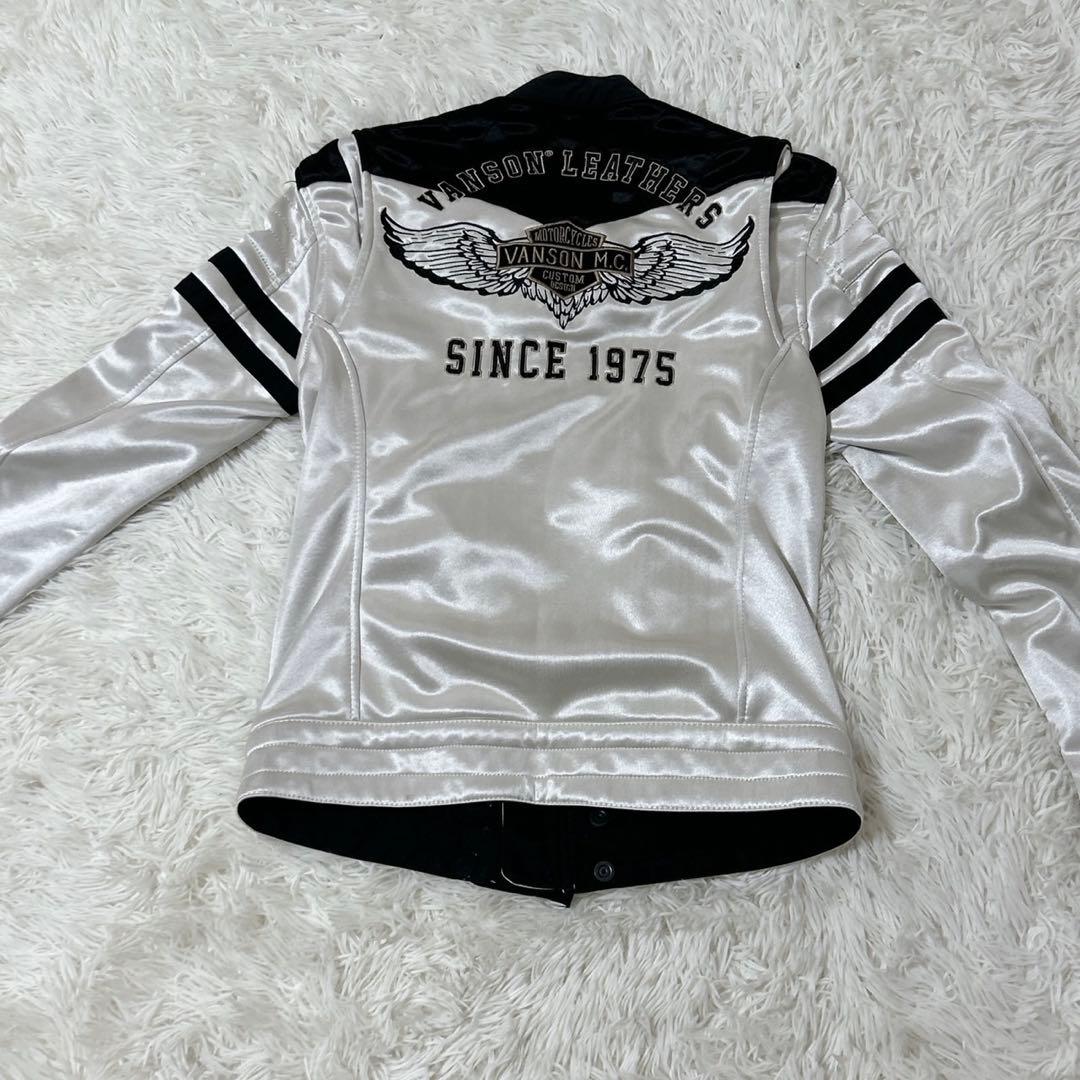 【59】Vanson ボンディングライダースジャケット　シルバー