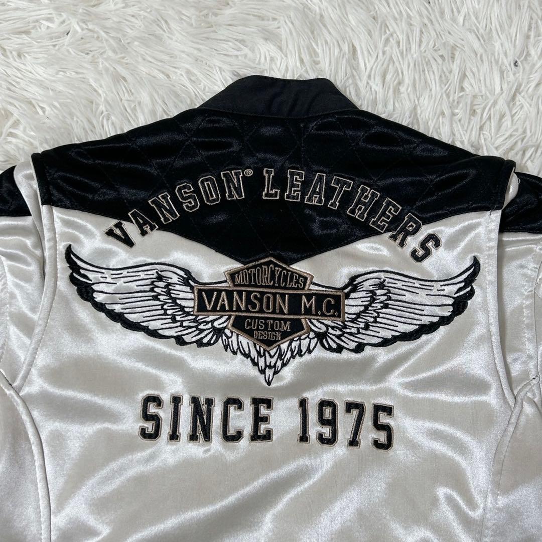【59】Vanson ボンディングライダースジャケット　シルバー