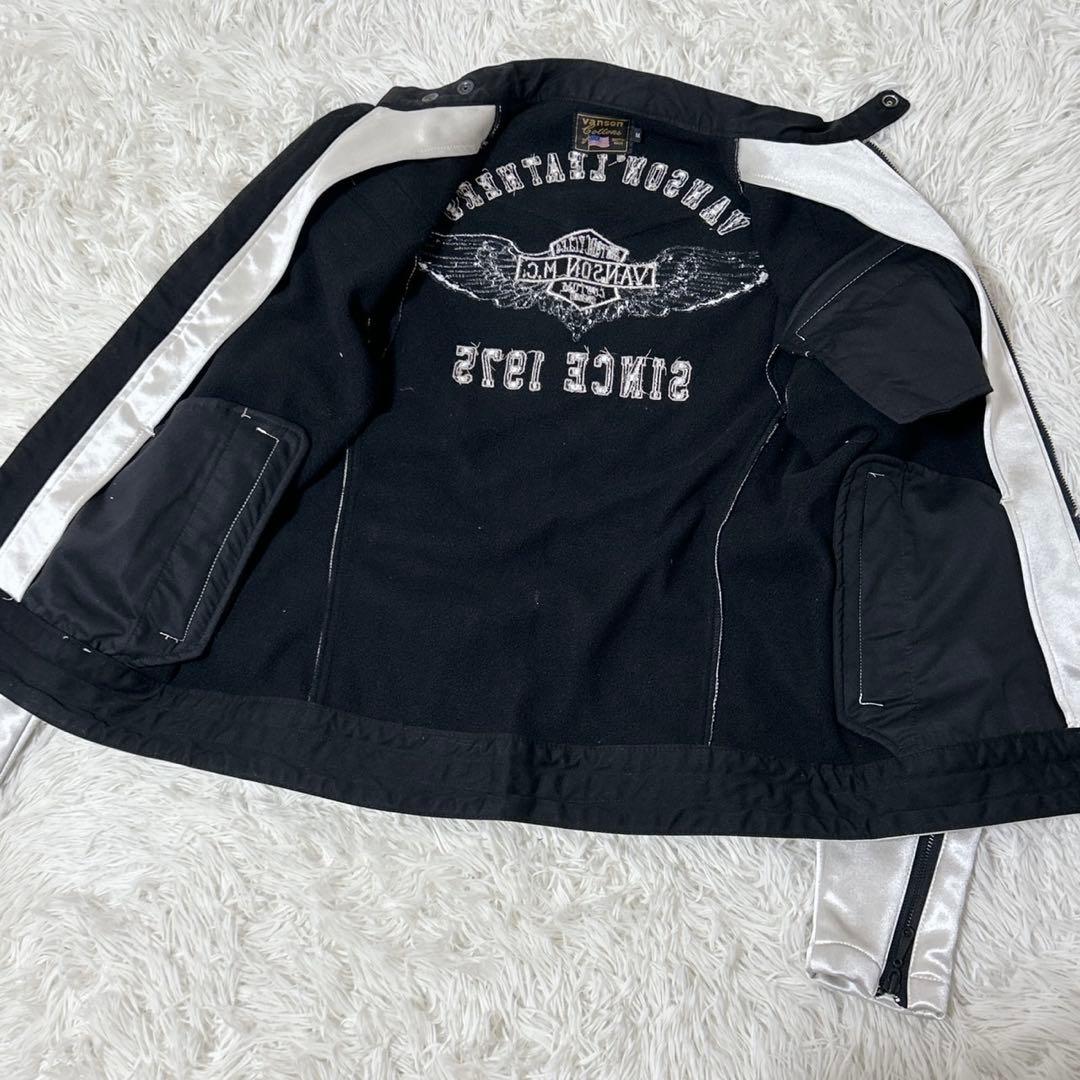 【59】Vanson ボンディングライダースジャケット　シルバー