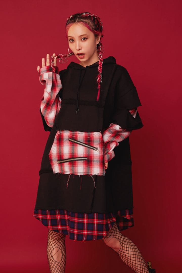 LiSA × Candy Stripper コラボ チェック パーカー