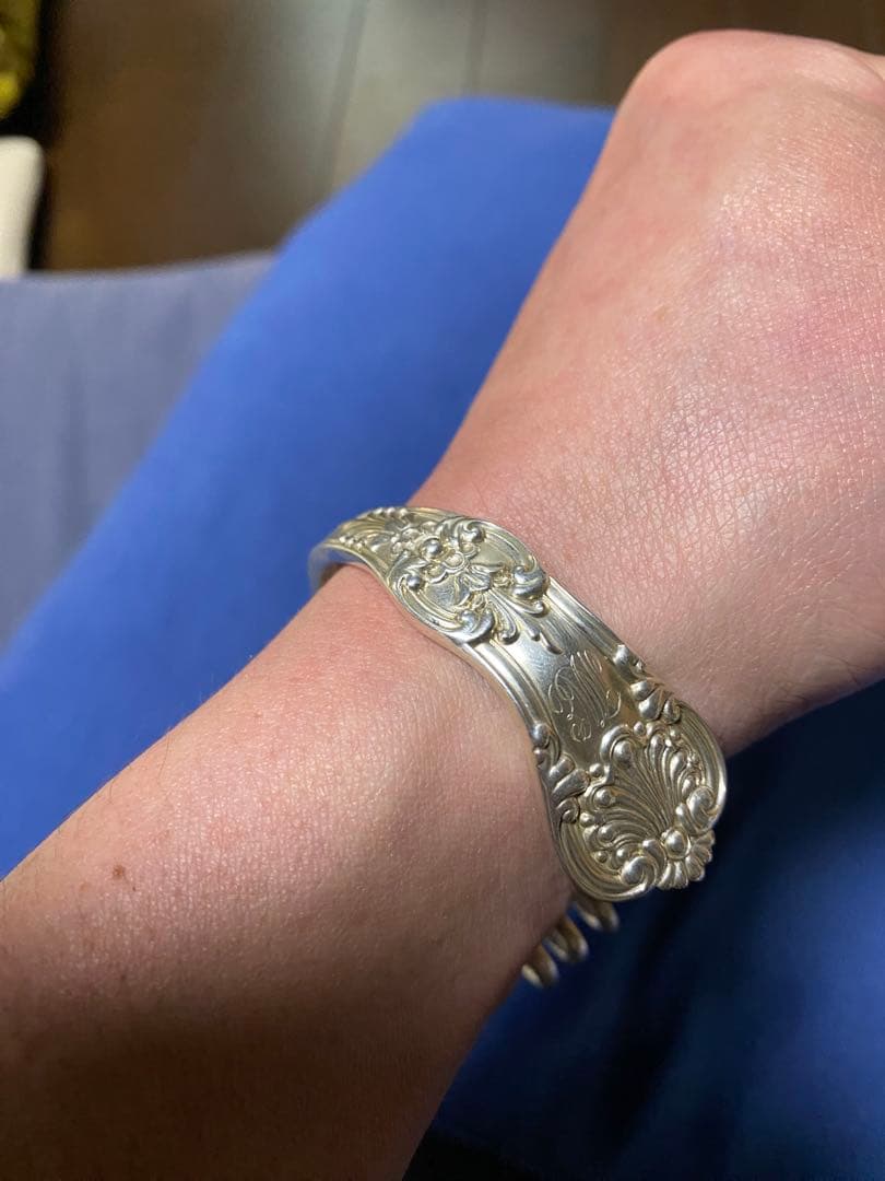 京都有名老舗店にて購入 ビンテージTiffanyスターリングシルバーバングル