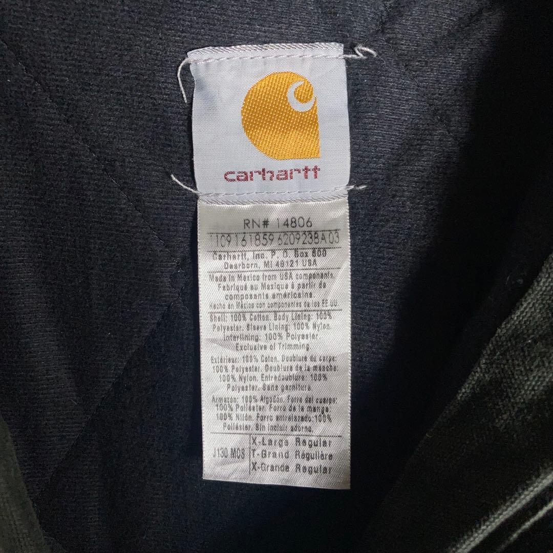 【人気カラー】Carhartt アクティブジャケット 革ロゴ モスグリーン.