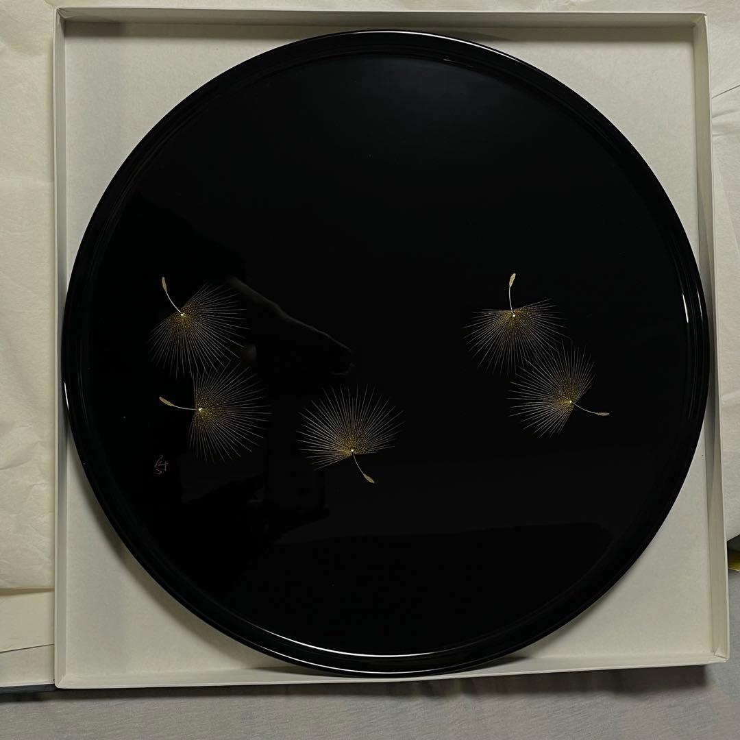 輪島塗　お盆　沈金　小西啓介作　新品未使用　美品