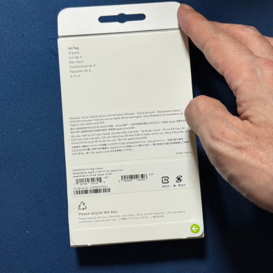 新品　未開封 Apple Air Tag エアタグ 本体 4個入り