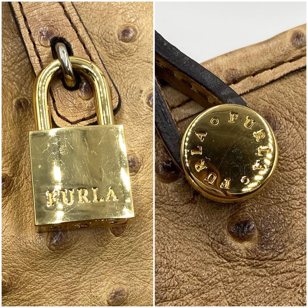 フルラ ハイパー ショルダーバッグ 2way オーストリッチ A4 斜め掛け