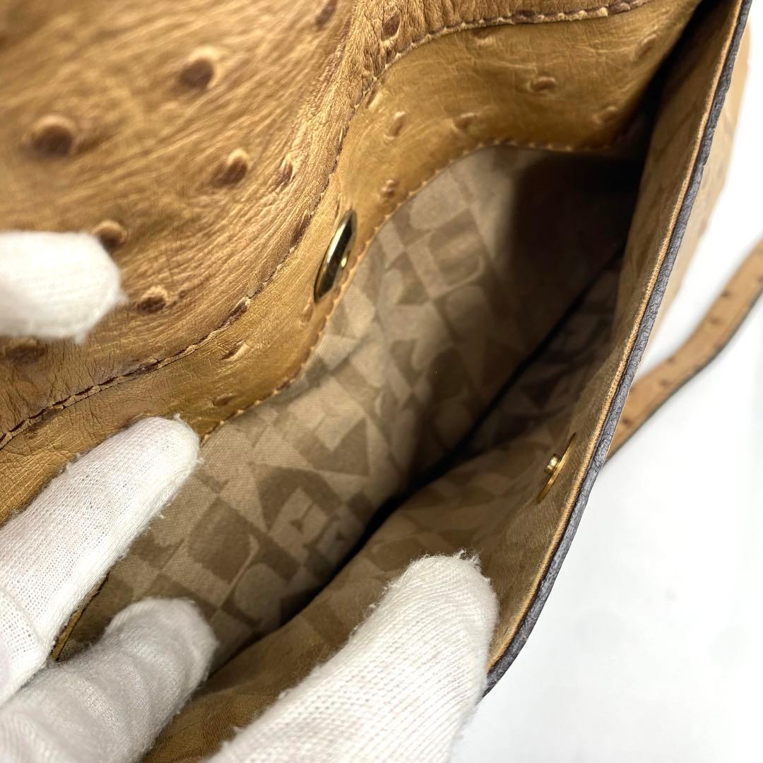 フルラ ハイパー ショルダーバッグ 2way オーストリッチ A4 斜め掛け