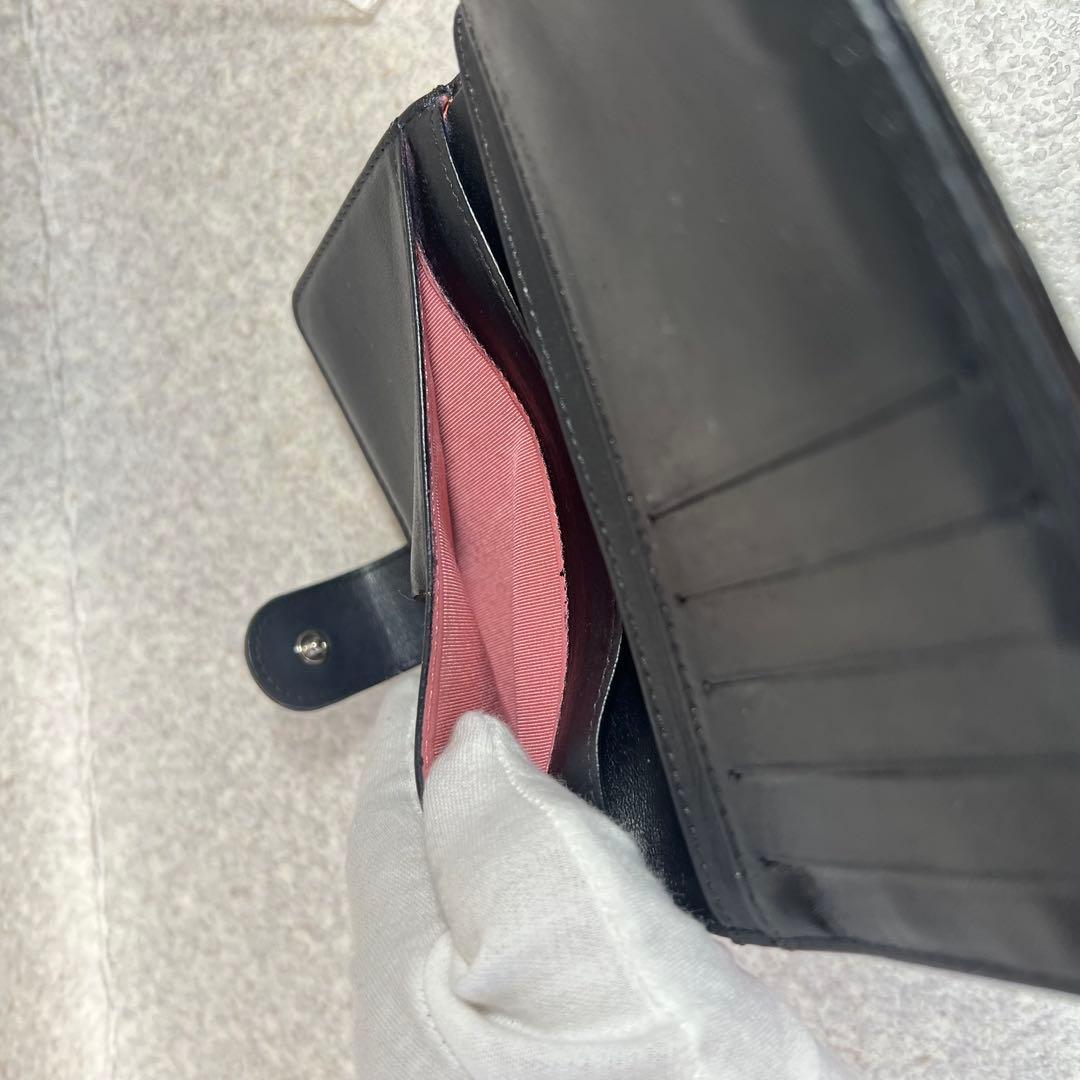 超美品CHANEL マトラッセココマークコンパクト二つ折り財布ブラック