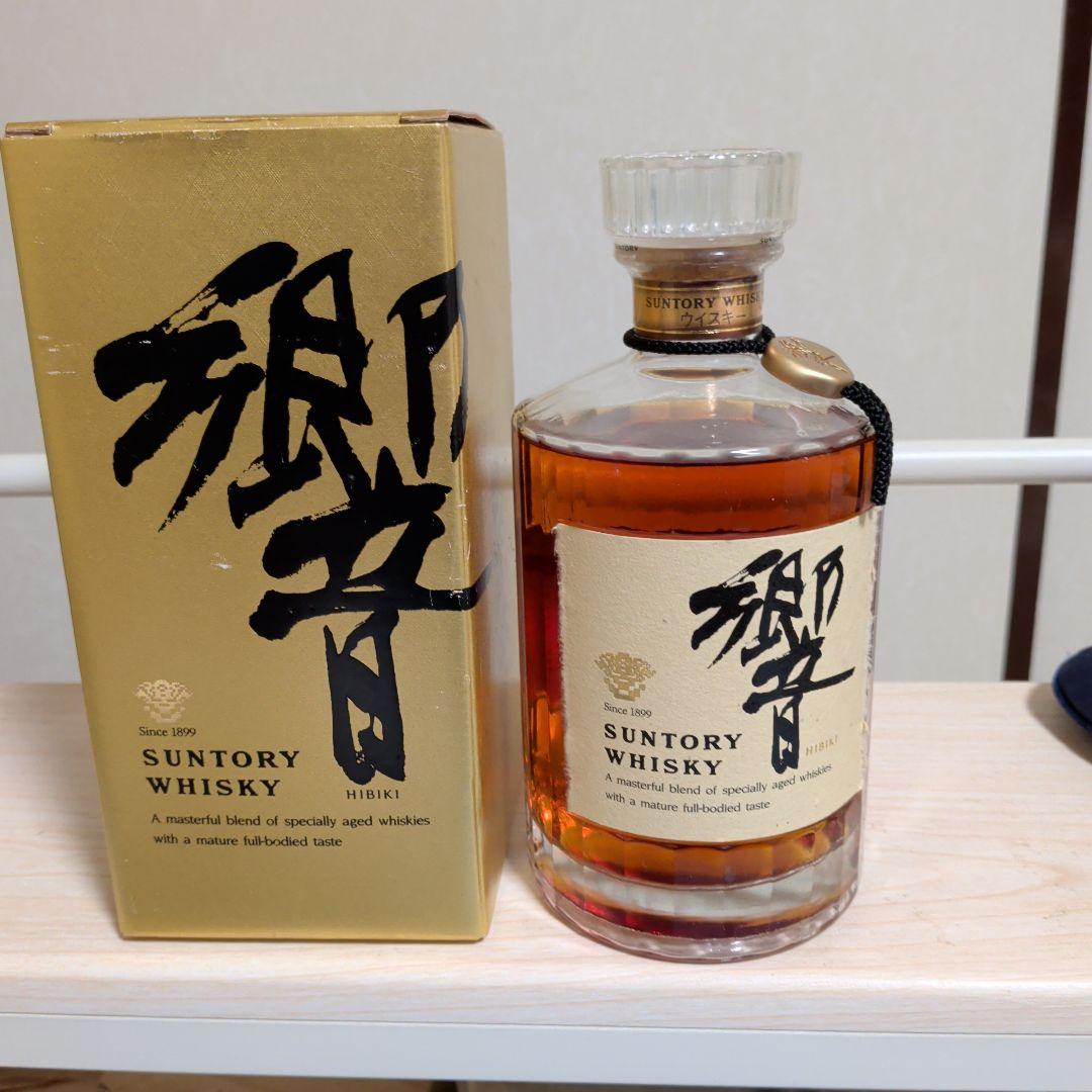 [希少]SUNTORY［響］ノンエイジ 裏ゴールド　紐ありクリスタルキャップ良品