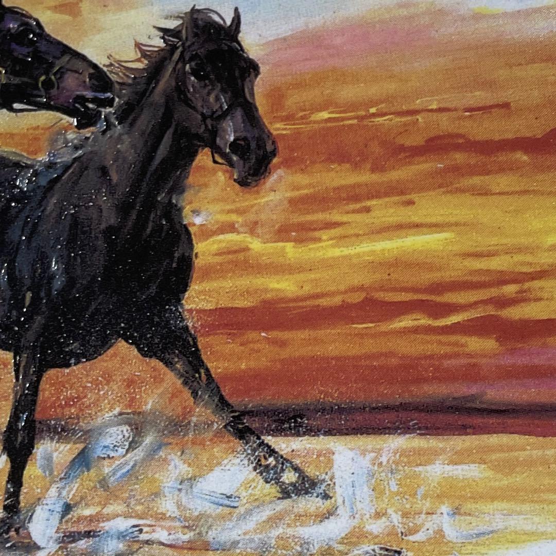 中畑艸人・額装陶板画・名馬優駿・優駿詩情・特別製作作品・美品・